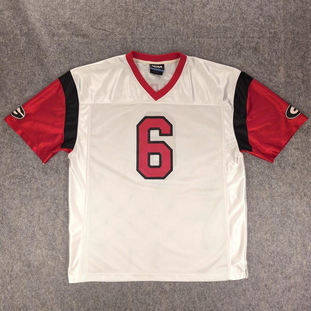 Georgia Bulldogs Jersey Mens XL White Red #6 NCAA Football KA Inc Dawgs UGA